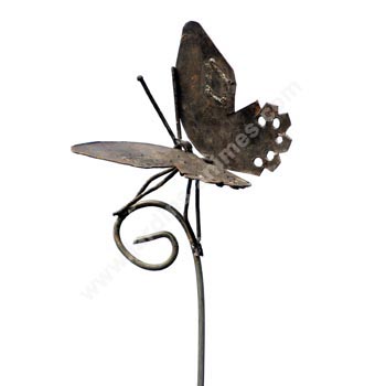 Tuteur etiquette papillon acier