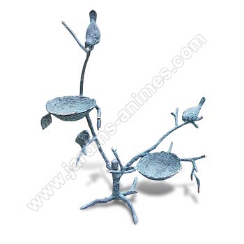 Bain d oiseau bronze branche