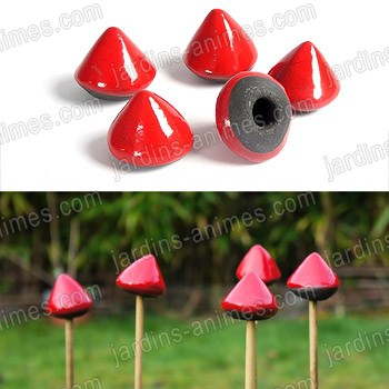 Capuchon protege yeux pour tuteur x5 ROUGE
