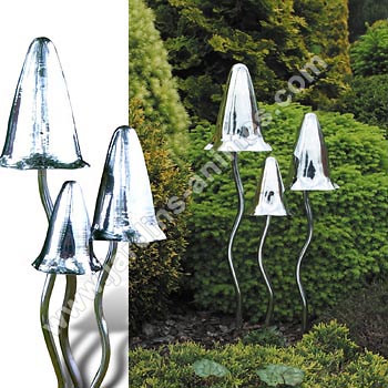 Champignon pointu m�tal argent� x3