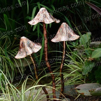 Champignon m�tal cuivr� x3