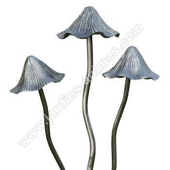 Champignon m�tal argent� x3