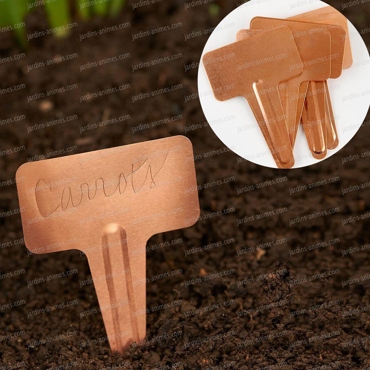 Etiquettes � planter en cuivre x10