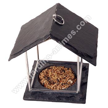 Mangeoire oiseaux carr�e en ardoise