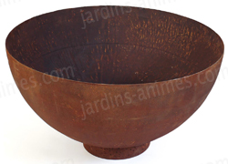 Pot décoratif pour extérieur en métal rouillé