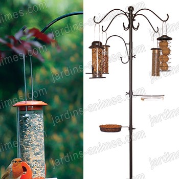Multi station alimentation oiseaux et 4 Mangeoires