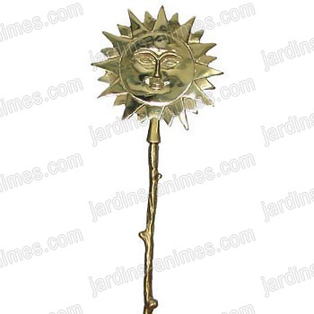 Tuteur Soleil décoratif en bronze