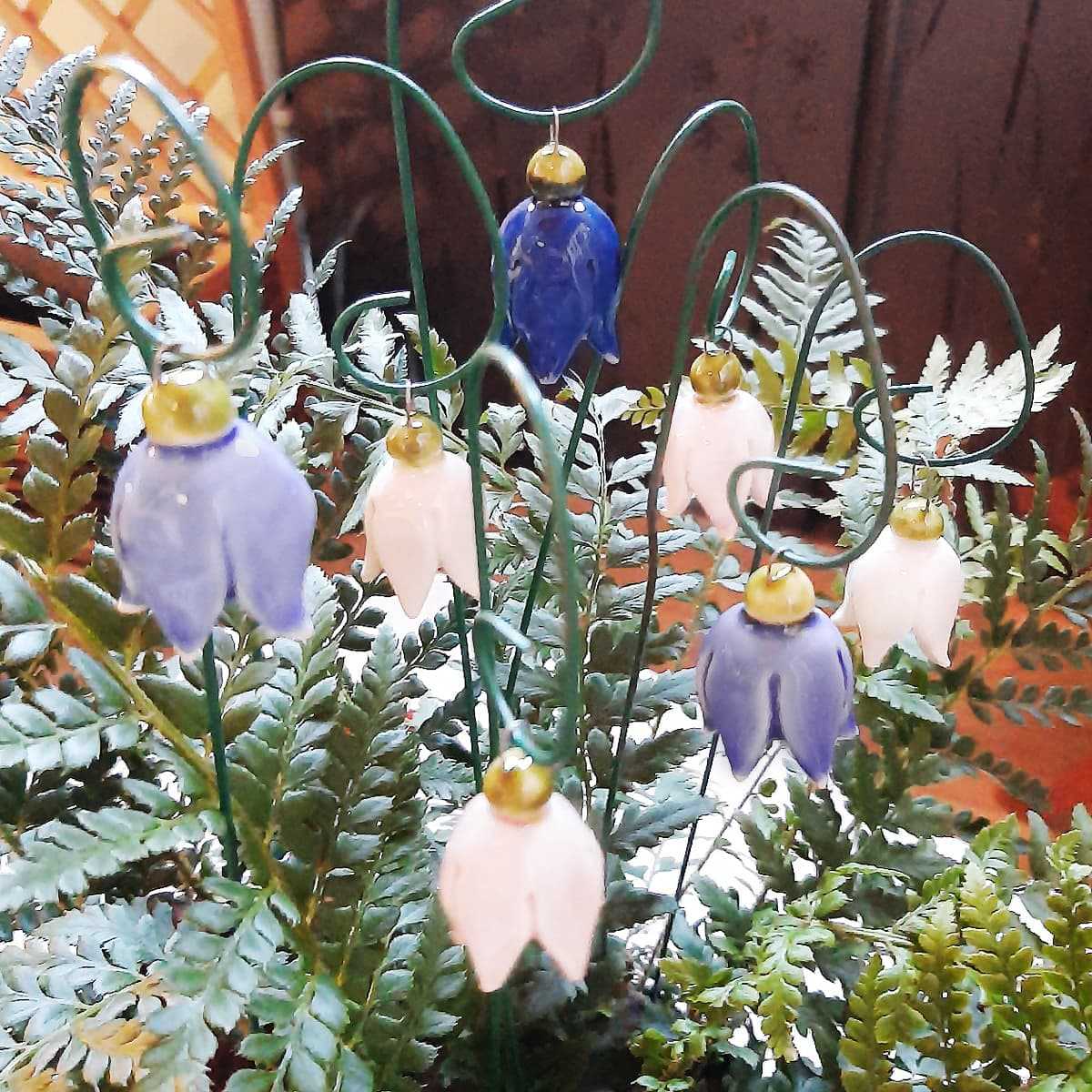 Bouquet Champêtre - fleurs en céramique sur tige à planter