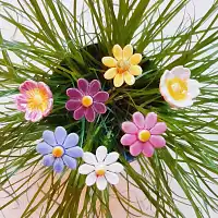 Bouquet de 7 fleurs en céramique sur tige à planter