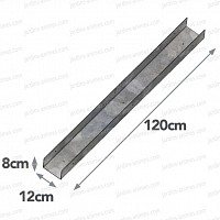 Piece en U 120cm pour panneau noisetier