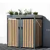 Cache poubelle double avec bac jardinière