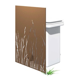 Lien vers un produit variante ou accessoire : Cache une poubelle métal marron motif herbe long.106cm
