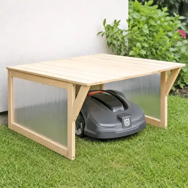 abri robot tondeuse bois plexi