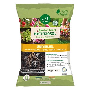 Lien vers un produit variante ou accessoire : Bactériosol universel 8kg 250m2 - Fertilisant potager, fleurs, fruits, gazon