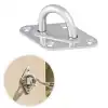 Pontet sur platine losange en inox 50 x 80 mm - Pour fixation voile d'ombrage