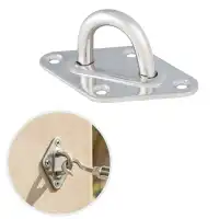 Pontet sur platine losange en inox 50 x 80 mm - Pour fixation voile d'ombrage