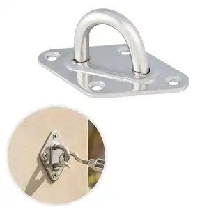Pontet sur platine losange en inox 50 x 80 mm - Pour fixation voile d'ombrage