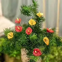 Anthurium en céramique sur tige à planter - Déco jardin