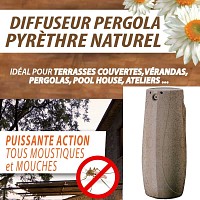 Diffuseur Anti-Moustiques extérieur au pyrèthre + télécommande