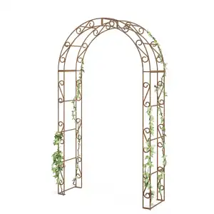 Arche de jardin arrondie en acier corten Arcade - L.141 x l.45 x H.240cm