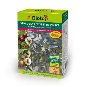 Argile blanche contre vers de la cerise et olive - 5 sachets hydrosolubles  Argile blanche contre vers de la cerise et olive - 5 sachets hydrosolubles