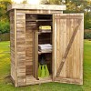 Armoire de jardin en bois, toit plat - Rangement extérieur L. 130 x l. 69 x H. 200 cm