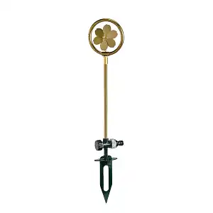 Arroseur rotatif en aluminium doré motif fleur D.11 x H.56 cm