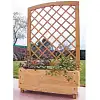 Bac Jardiniere claustra arrondie en chataigner