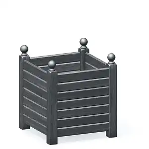 Bac à oranger en bois de châtaignier 140L GRIS ANTHRACITE - 60cm x 60cm