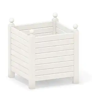 Bac à oranger en bois de châtaignier 250L BLANC - 70cm x 70cm