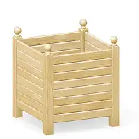 Bac à oranger en bois de châtaignier 250L BOIS LASURÉ - 70cm x 70cm