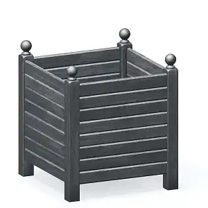 Bac à oranger en bois de châtaignier 250L GRIS ANTHRACITE - 70cm x 70cm