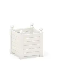 Bac à oranger en bois de châtaignier 80L BLANC- 50cm x 50cm