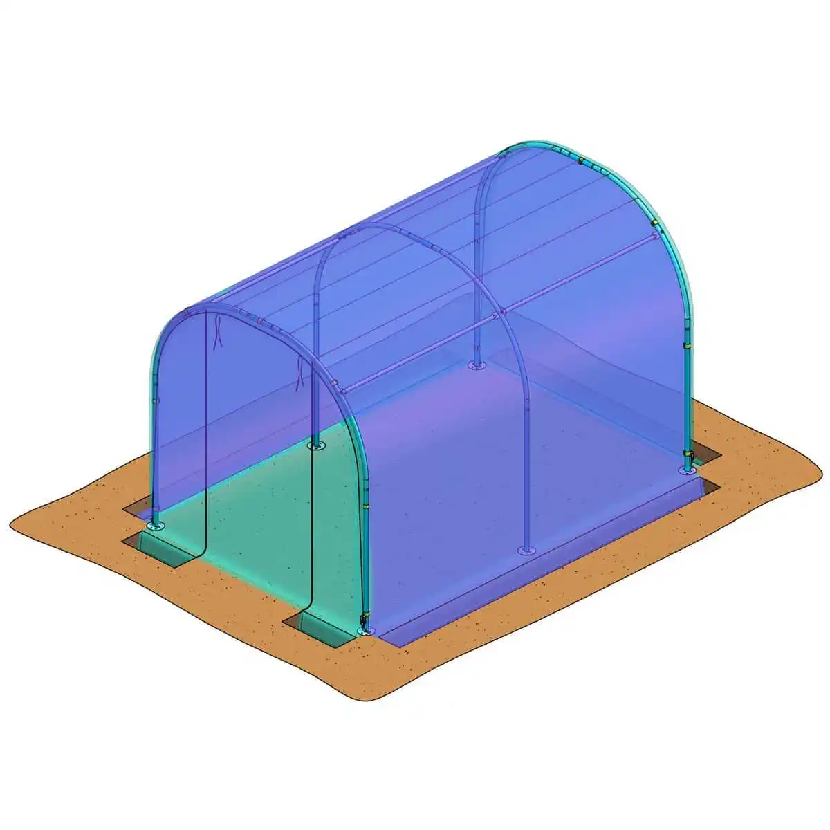 Bâche de rechange (dessus) pour serre tunnel 2m x 3m  Bâche de rechange (dessus) pour serre tunnel 2m x 3m
