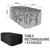 Housse bâche protection table rectangle + 6 chaises long. 270cm