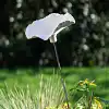 Fleur en grès artisanale - mangeoire et bain d'oiseau - sur tige