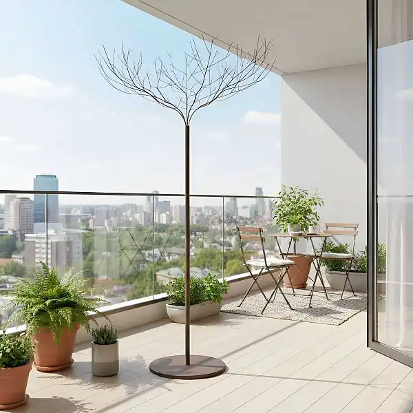 balcon decoration arbre metal
