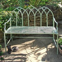 Banc de jardin en fer Arche gothique