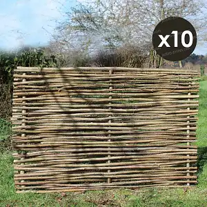 Barrière noisetier L.180 x H.120cm - tressage horizontal - Lot de 10