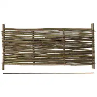 Barrière noisetier tressage horizontal L. 120cm x H. 60cm avec tige