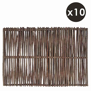 Lien vers un produit variante ou accessoire : Barrière noisetier L.180 x H.120cm - tressage vertical - Lot de 10