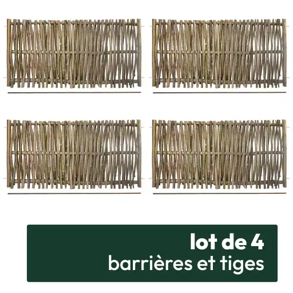 barriere noisetier tressee 120x60 lot de 4