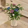 Bleuet en céramique sur tige à planter - Déco jardin