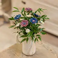 Bleuet en céramique sur tige à planter - Déco jardin