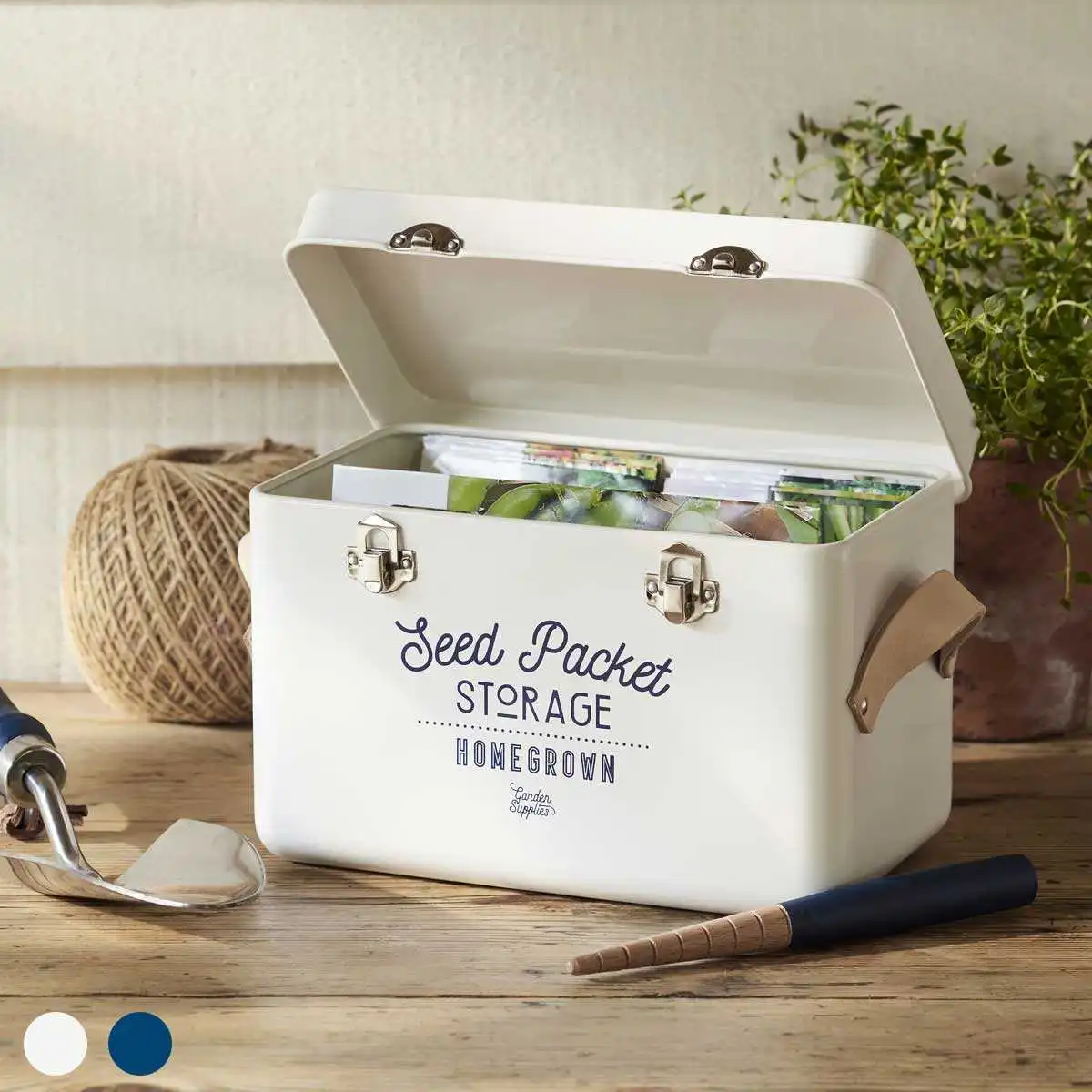 Boite en fer pour organiser les sachets de graines  Boite en fer pour organiser les sachets de graines