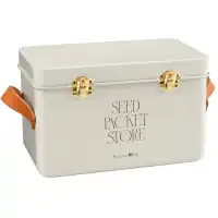 Boite en fer pour organiser les sachets de graines - Beige
