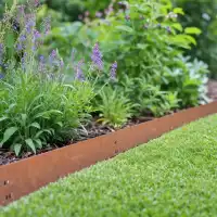 Bordure de jardin flexible en acier corten à emboîter - L.212 x H.8cm
