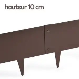 Lien vers un produit variante ou accessoire : Bordurette métal acier français L.1m x H.10cm - Marron RAL 8017