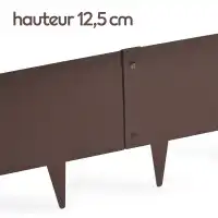 Bordurette métal acier français L.1m x H.12.5cm - Marron RAL 8017