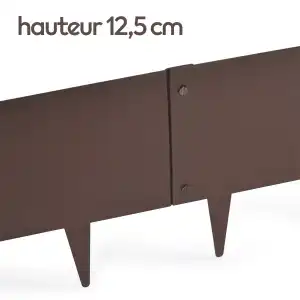 Lien vers un produit variante ou accessoire : Bordurette métal acier français L.1m x H.12.5cm - Marron RAL 8017